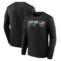 Men's  Black Team USA Olympics Pride Long Sleeve T-Shirt