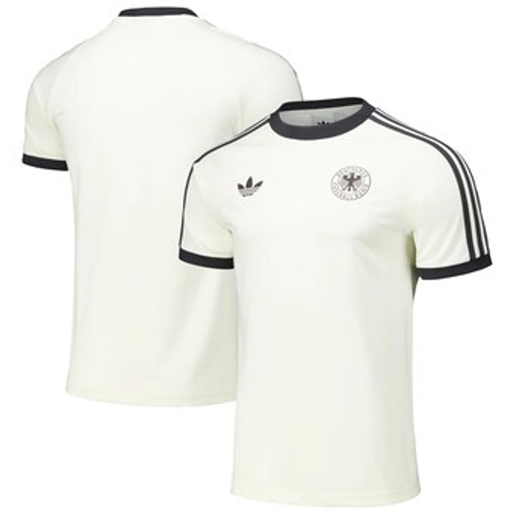 Men's adidas Originals Cream Germany National Team Raglan Three-Stripe T-Shirt