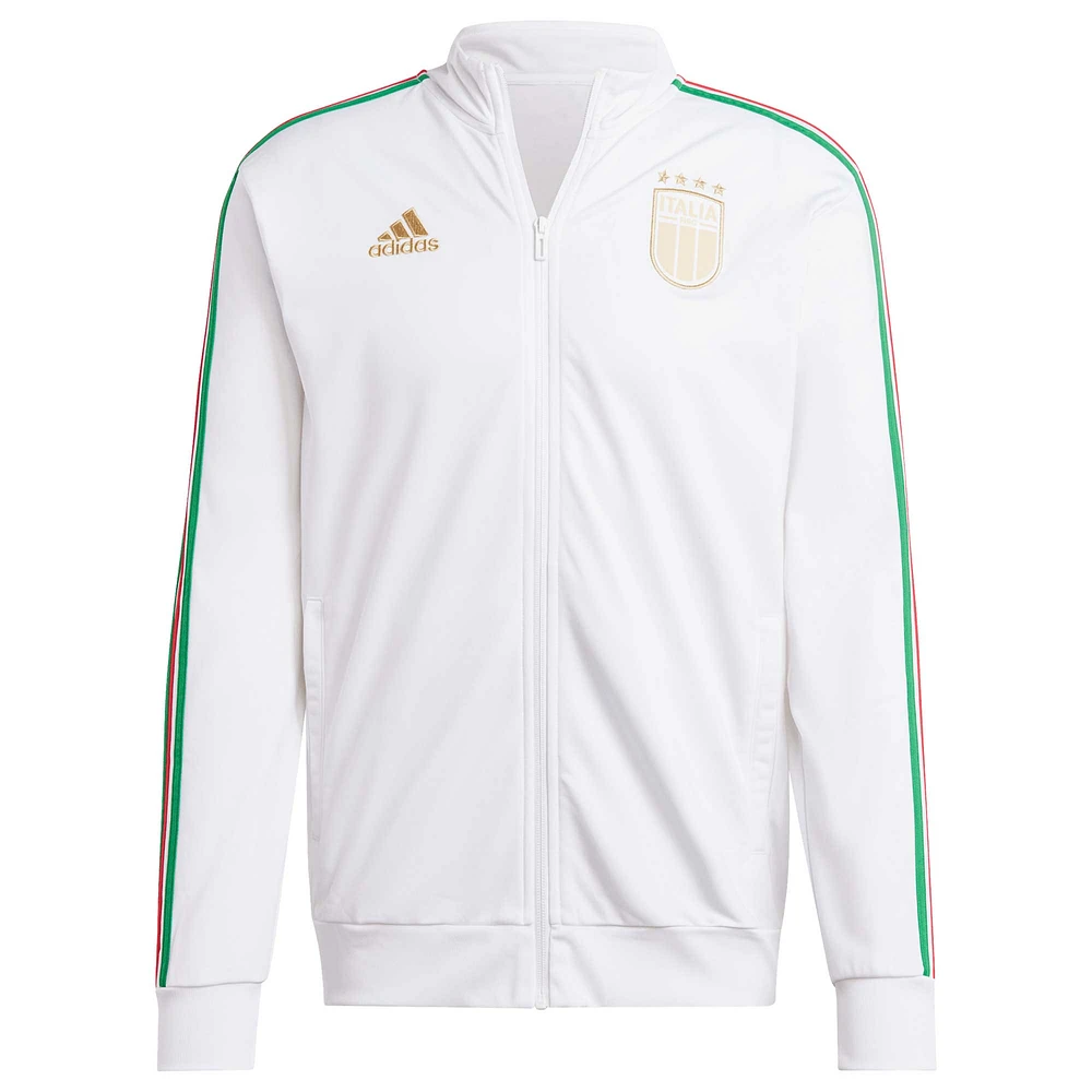 Men's adidas White Italy National Team DNA Full-Zip Track Jacket