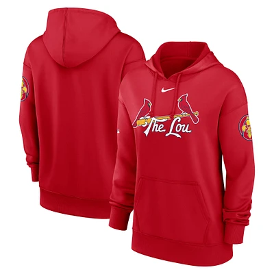 Women's Nike Red St. Louis Cardinals 2024 City Connect Authentic Collection Practice Performance Pullover Hoodie