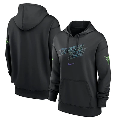 Women's Nike  Black Tampa Bay Rays 2024 City Connect Authentic Collection Practice Pullover Hoodie