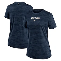 Women's Nike  Navy Cleveland Guardians 2024 City Connect Authentic Collection Practice Velocity Performance T-Shirt