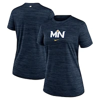 Women's Nike Navy Minnesota Twins 2024 City Connect Authentic Collection Velocity Performance T-Shirt