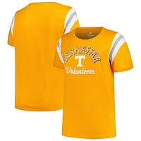 Women's Profile Tennessee Orange Volunteers Plus Striped Tailgate Scoop Neck T-Shirt