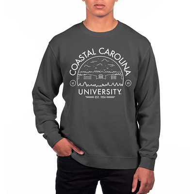 Men's Uscape Apparel  Black Coastal Carolina Chanticleers Pigment Dyed Fleece Sweatshirt