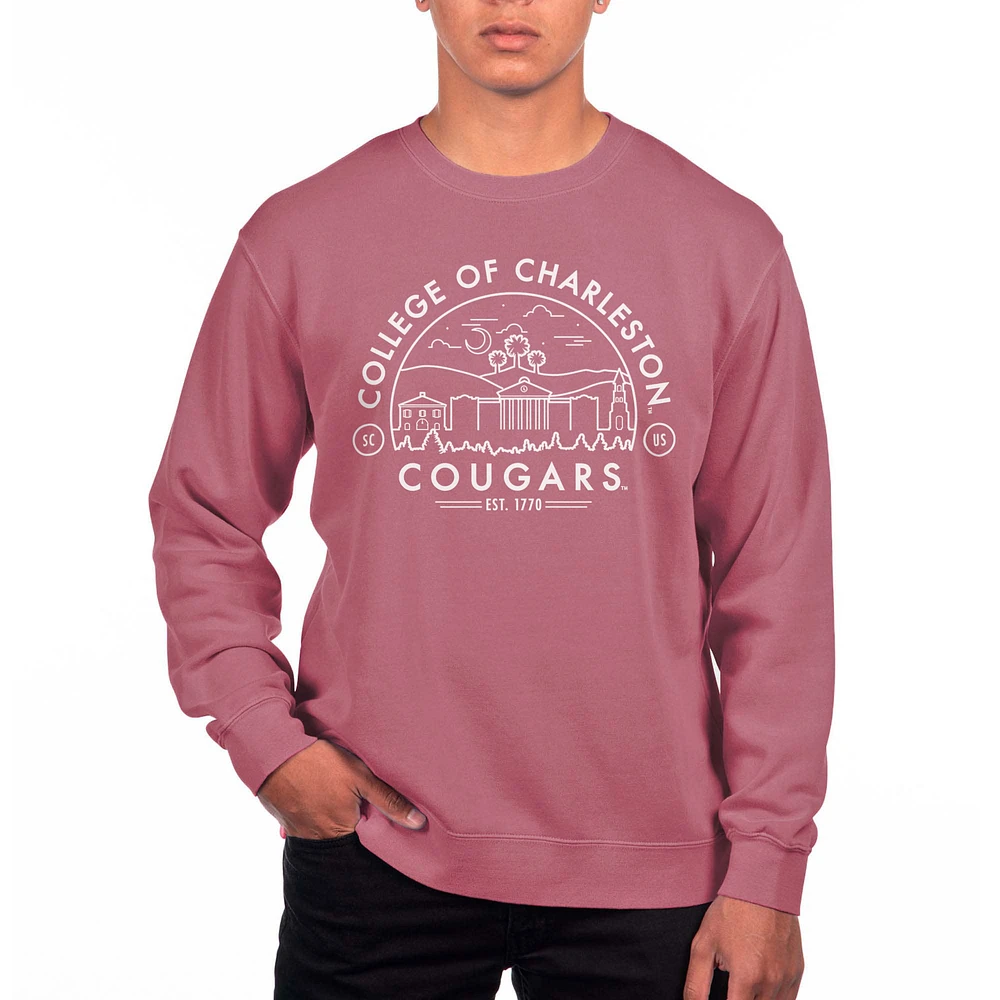 Men's Uscape Apparel Maroon Charleston Cougars Pigment Dyed Fleece Sweatshirt