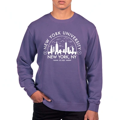 Men's Uscape Apparel  Purple NYU Violets Pigment Dyed Fleece Sweatshirt
