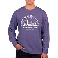 Men's Uscape Apparel  Purple NYU Violets Pigment Dyed Fleece Sweatshirt