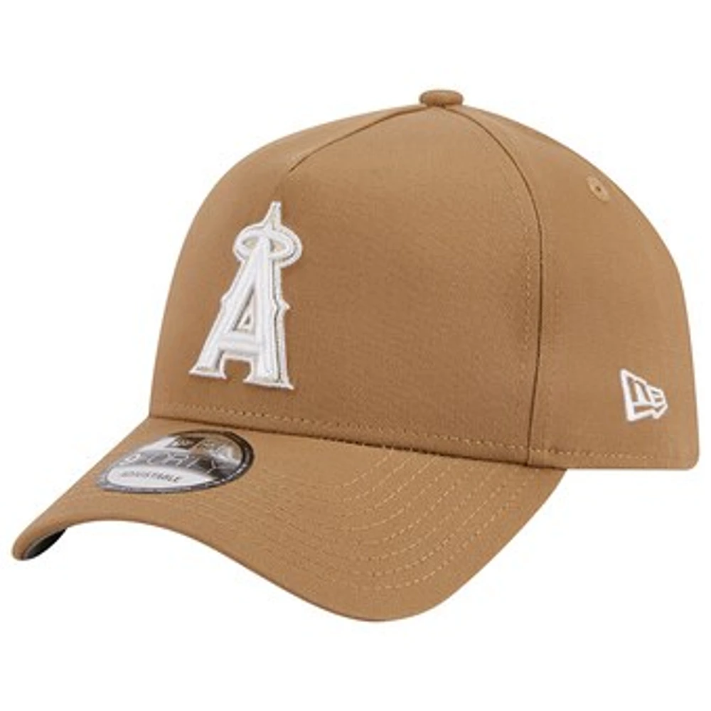 Men's New Era Khaki Los Angeles Angels A-Frame 9FORTY Adjustable Hat