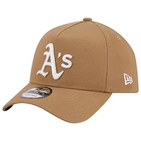 Men's New Era Khaki Athletics A-Frame 9FORTY Adjustable Hat