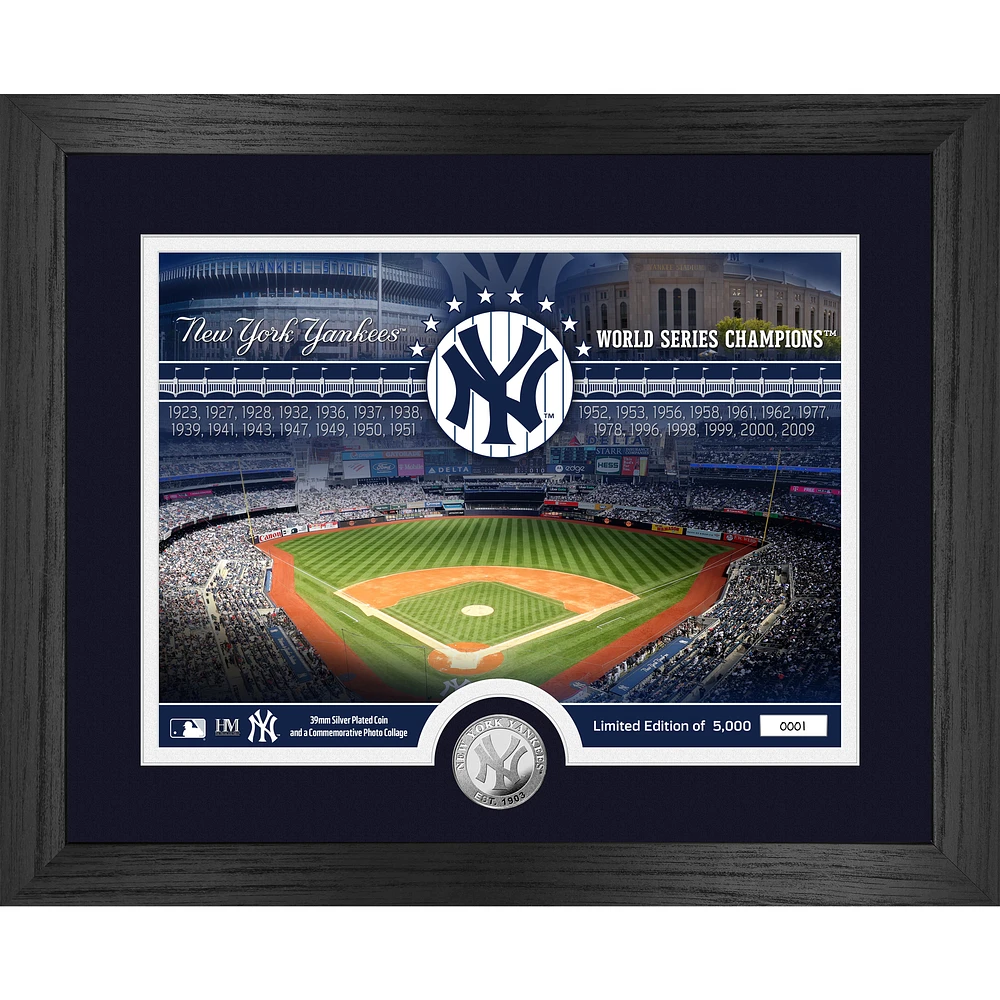 Highland Mint New York Yankees 27-Time World Series Champions 13" x 16" Silver Coin Photo Mint