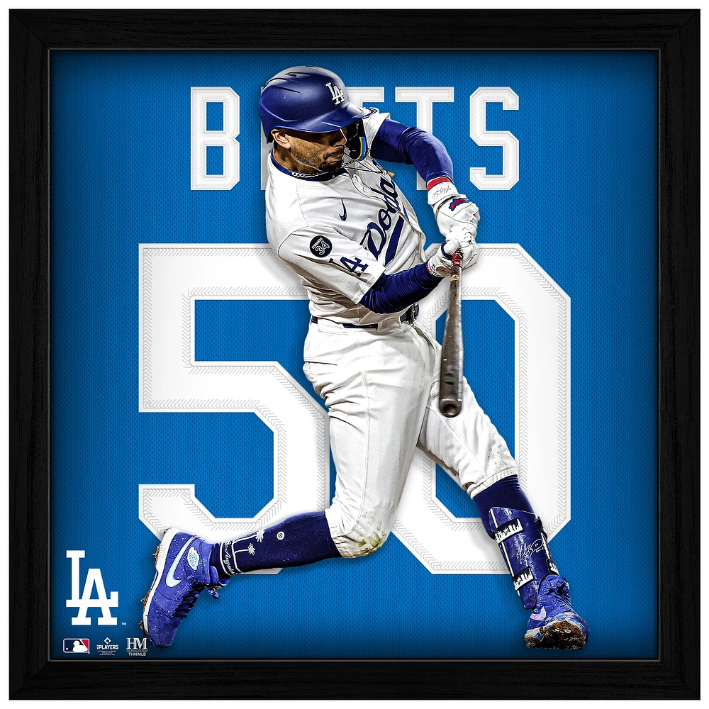 Highland Mint Mookie Betts Los Angeles Dodgers 13'' x 13'' Impact Jersey Framed Photo