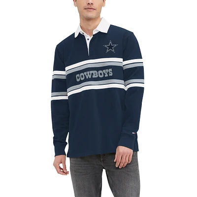 Men's Tommy Hilfiger Navy Dallas Cowboys Cory Varsity Rugby Long Sleeve T-Shirt