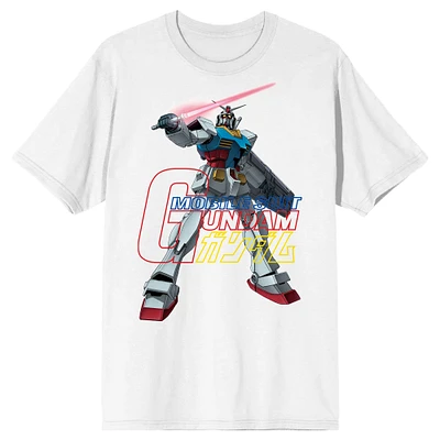 Unisex White Gundam Mobile Suit T-Shirt