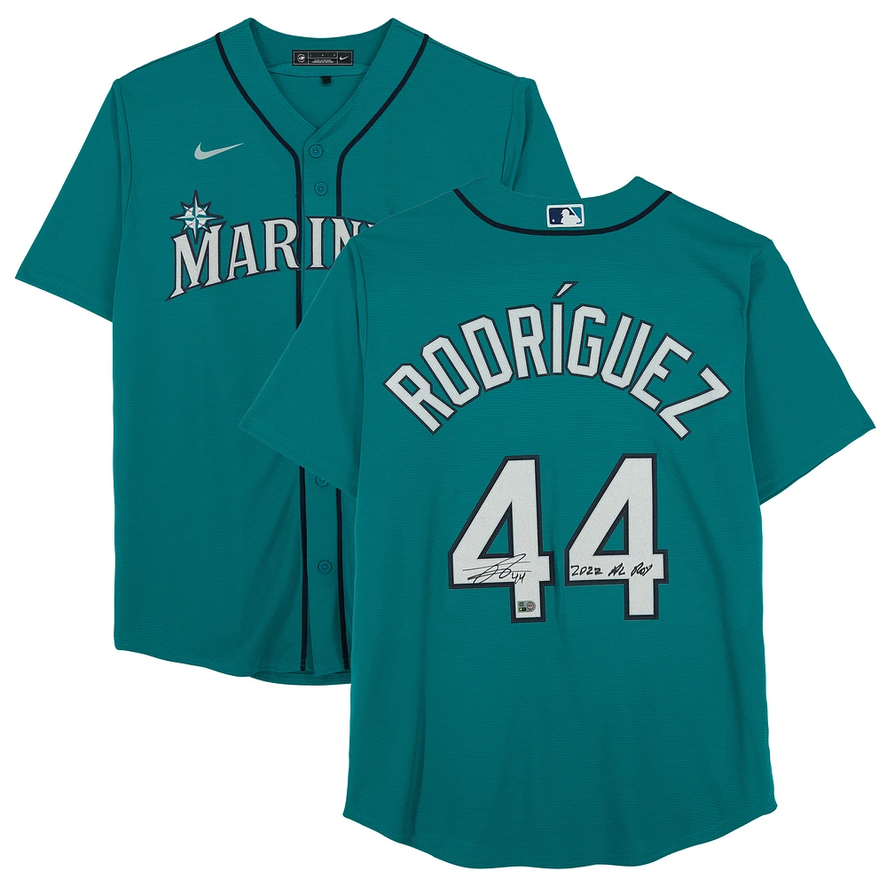Julio Rodriguez Seattle Mariners Autographed Green Nike Replica Jersey with ''2022 AL ROY'' Inscription