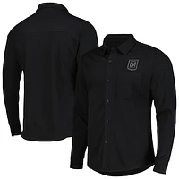 Men's Antigua Black LAFC Streamer Diamond Button-Up Shacket