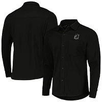 Men's Antigua Black Minnesota United FC Streamer Diamond Button-Up Shacket