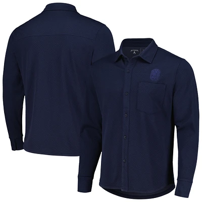 Men's Antigua Navy Nashville SC Streamer Diamond Button-Up Shacket