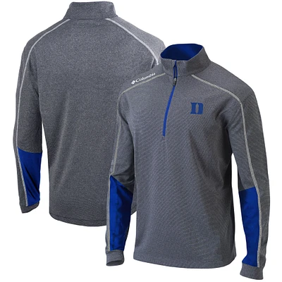 Men's Columbia  Gray/Royal Duke Blue Devils Omni-Wick Shotgun 2.0 Quarter-Zip Pullover Top
