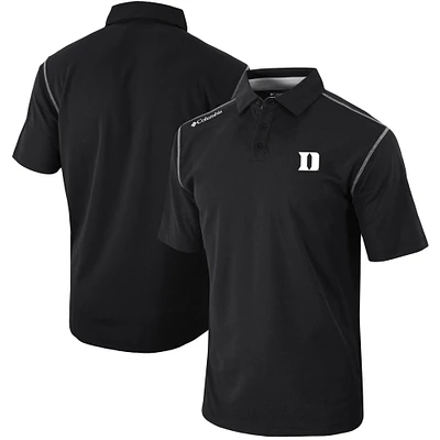 Men's Columbia  Black Duke Blue Devils Omni-Wick Shotgun Polo