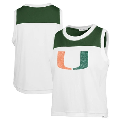 Women's '47 White Miami Hurricanes Premier Zoey Waist Length Tank Top