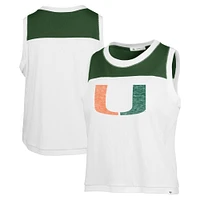 Women's '47 White Miami Hurricanes Premier Zoey Waist Length Tank Top