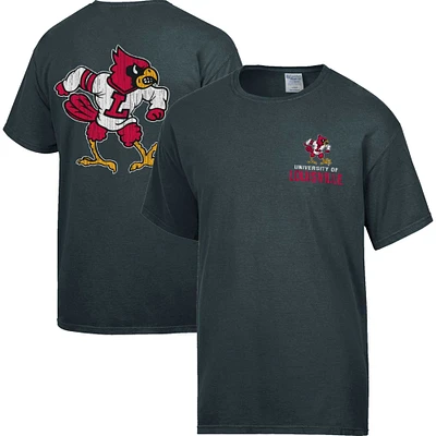 Men's Comfort Wash Charcoal Louisville Cardinals Vintage Logo T-Shirt