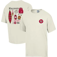 Men's Comfort Wash Cream Wisconsin Badgers Camping Trip T-Shirt