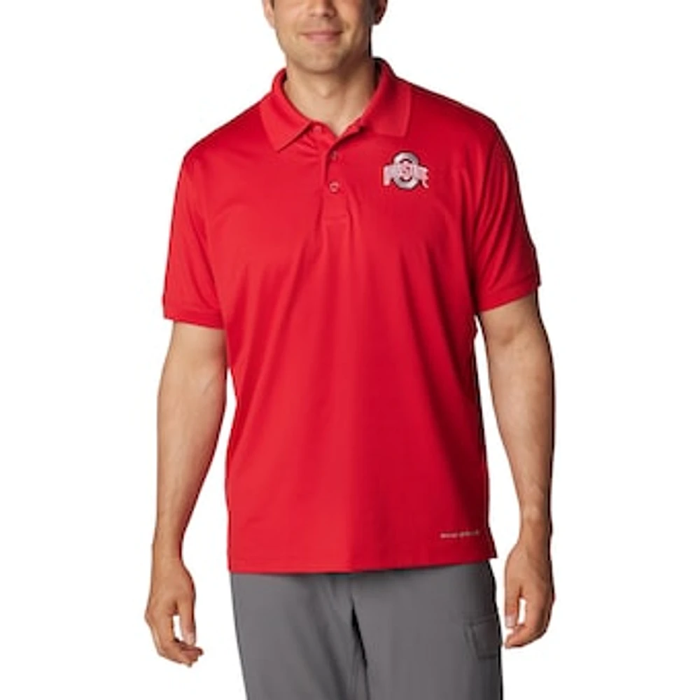 Men's Columbia Scarlet Ohio State Buckeyes PFG Tamiami Omni-Shade Polo