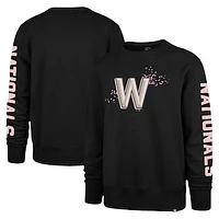 Men's '47 Black Washington Nationals City Connect Legend Headline Pullover Sweatshirt