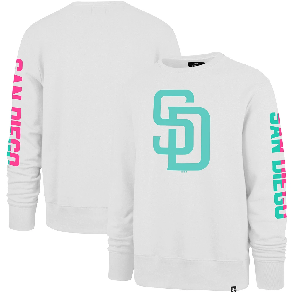 Men's '47 White San Diego Padres City Connect Legend Headline Pullover Sweatshirt