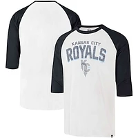 Men's '47 Cream Kansas City Royals Connect Crescent Franklin Raglan 3/4-Sleeve T-Shirt