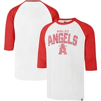 Men's '47 Cream Los Angeles Angels City Connect Crescent Franklin Raglan 3/4-Sleeve T-Shirt