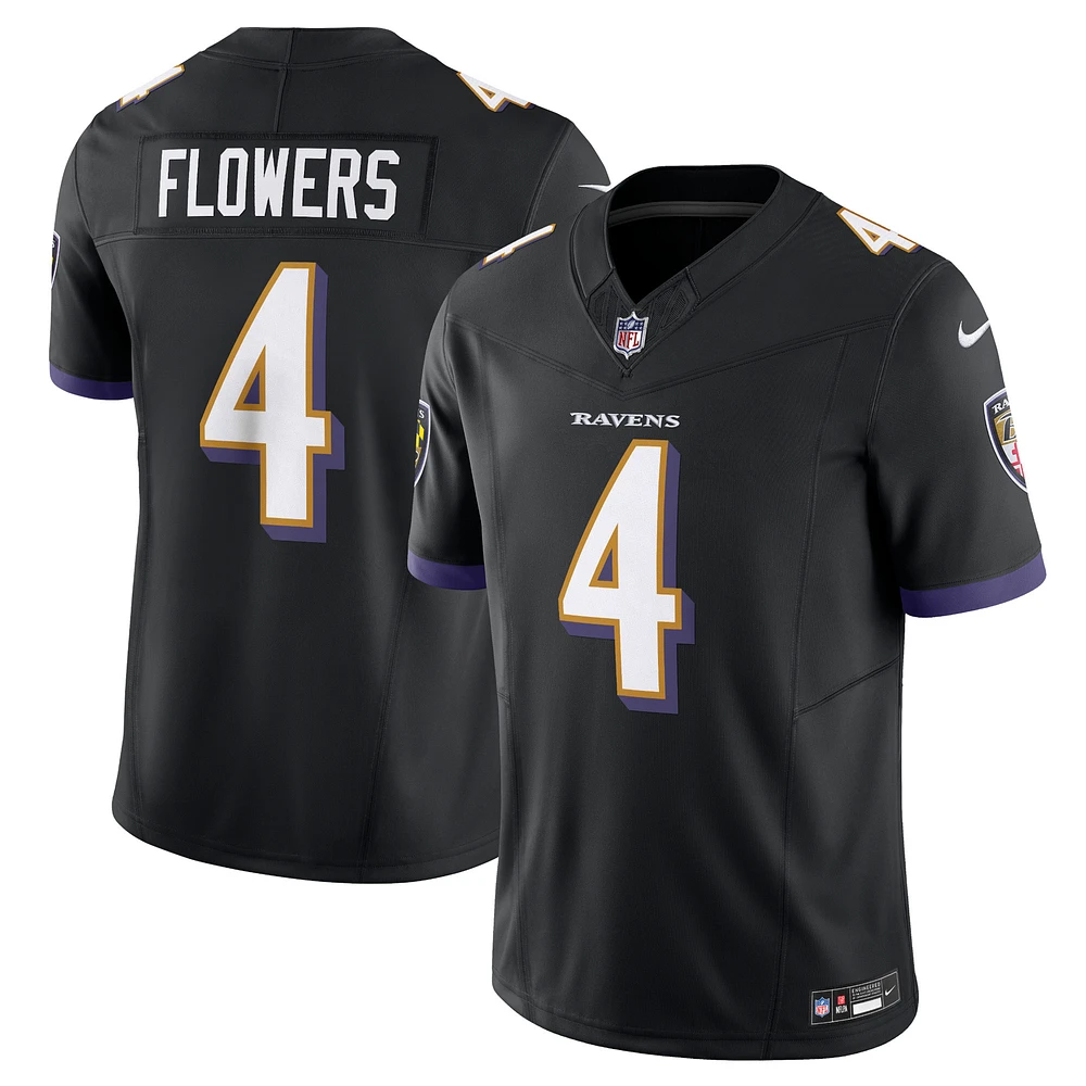 Men's Nike Zay Flowers Black Baltimore Ravens Alternate Vapor F.U.S.E. Limited Jersey