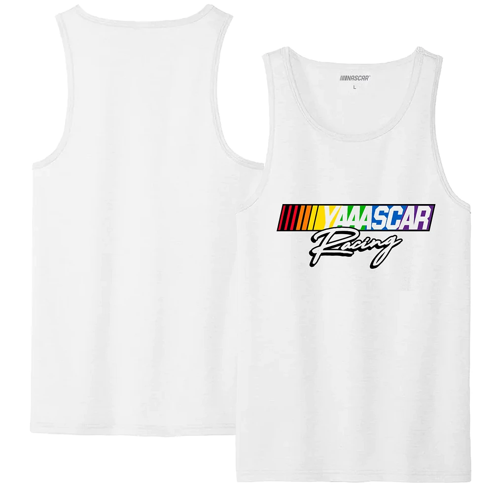 Men's Checkered Flag Sports White NASCAR Racing Tank Top