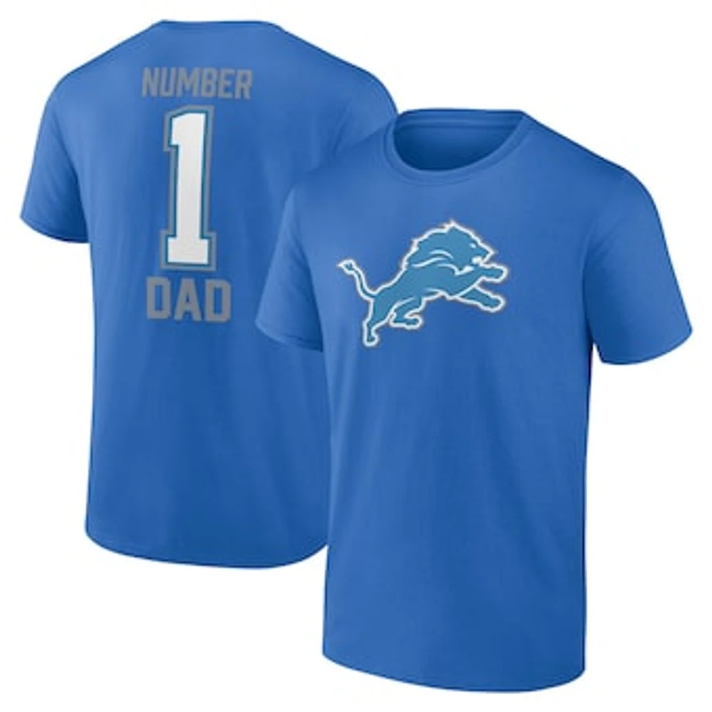 Men's Fanatics Blue Detroit Lions Father's Day T-Shirt