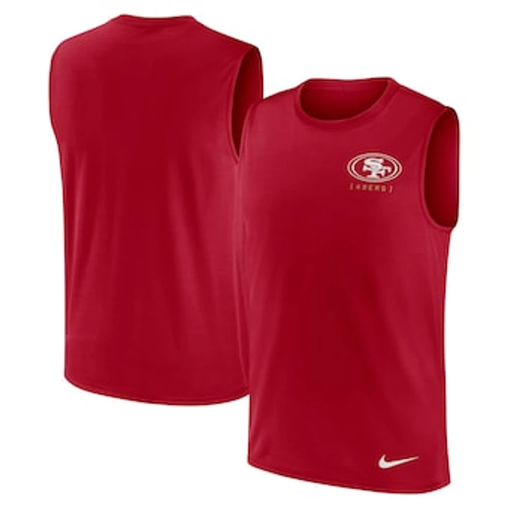 Men's Nike Scarlet San Francisco 49ers Large Logo Peformance Muscle Tank Top