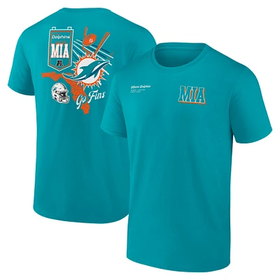 Men's Fanatics Aqua Miami Dolphins Split Zone T-Shirt