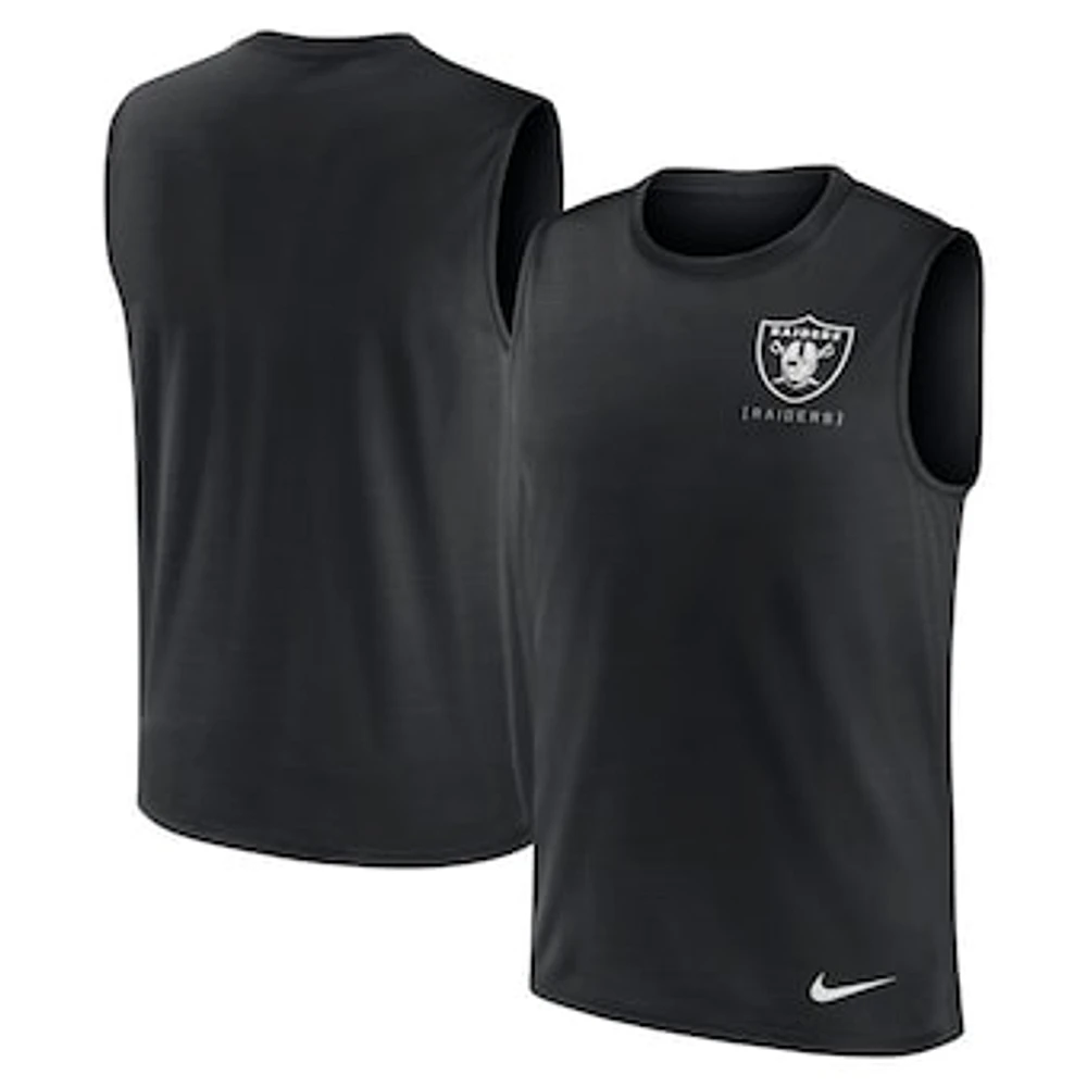 Men's Nike Black Las Vegas Raiders Large Logo Peformance Muscle Tank Top