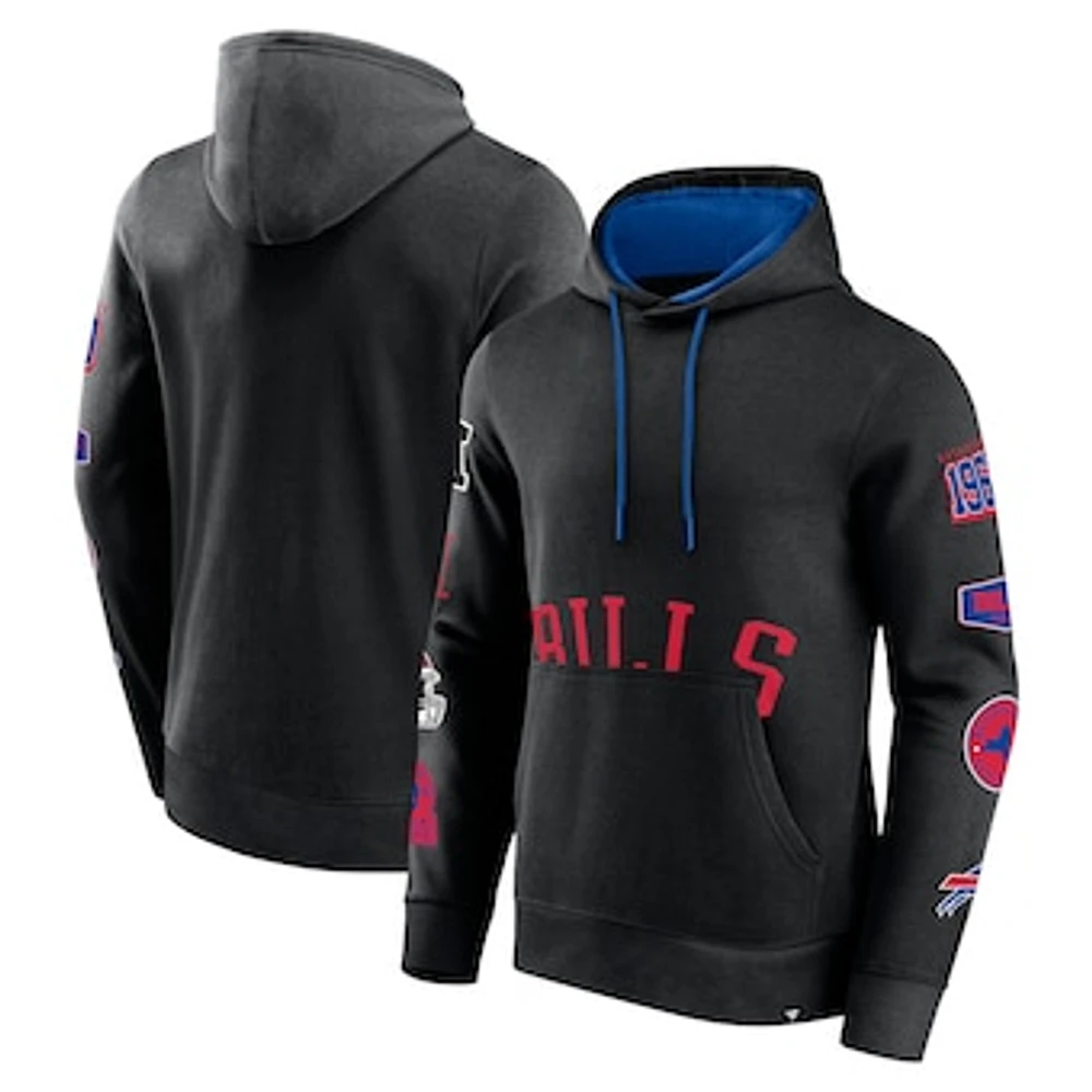 Men's Fanatics Black Buffalo Bills Wild Winner Pullover Hoodie