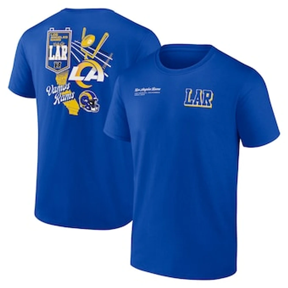 Men's Fanatics Royal Los Angeles Rams Split Zone T-Shirt