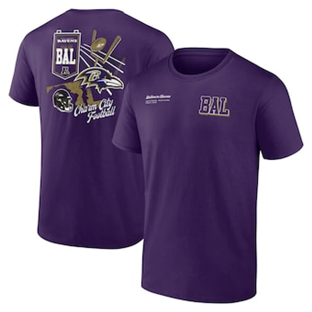 Men's Fanatics Purple Baltimore Ravens Split Zone T-Shirt