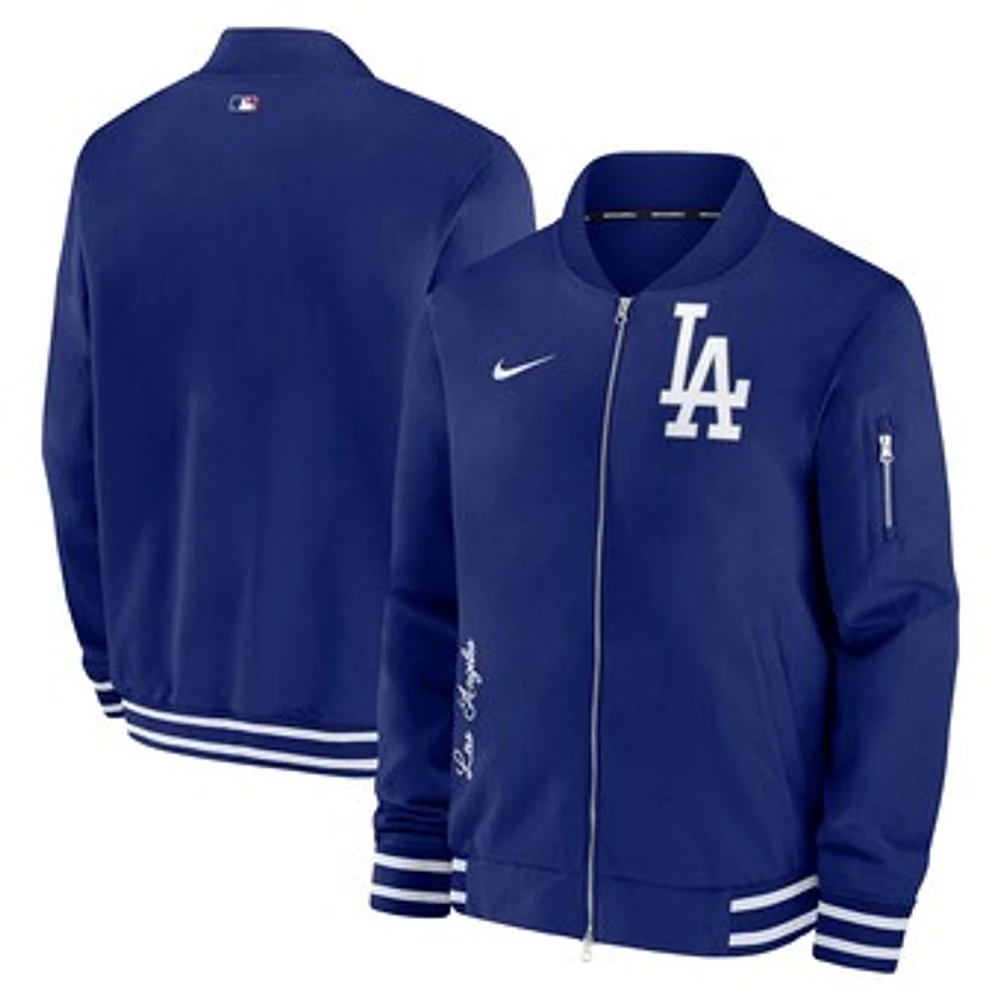 Men's Nike Royal Los Angeles Dodgers Authentic Collection Full-Zip Bomber Jacket