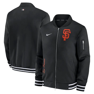 Men's Nike Black San Francisco Giants Authentic Collection Full-Zip Bomber Jacket