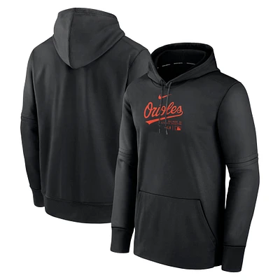 Men's Nike Black Baltimore Orioles Authentic Collection Practice Performance Pullover Hoodie