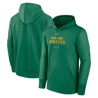 Men's Nike Green Oakland Athletics Authentic Collection Practice Performance Pullover Hoodie