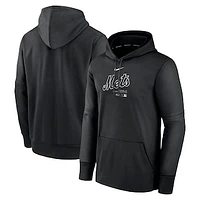 Men's Nike Black New York Mets Authentic Collection Practice Performance Pullover Hoodie