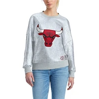 Women's Tommy Jeans Silver Chicago Bulls Tracy Pullover Sweatshirt