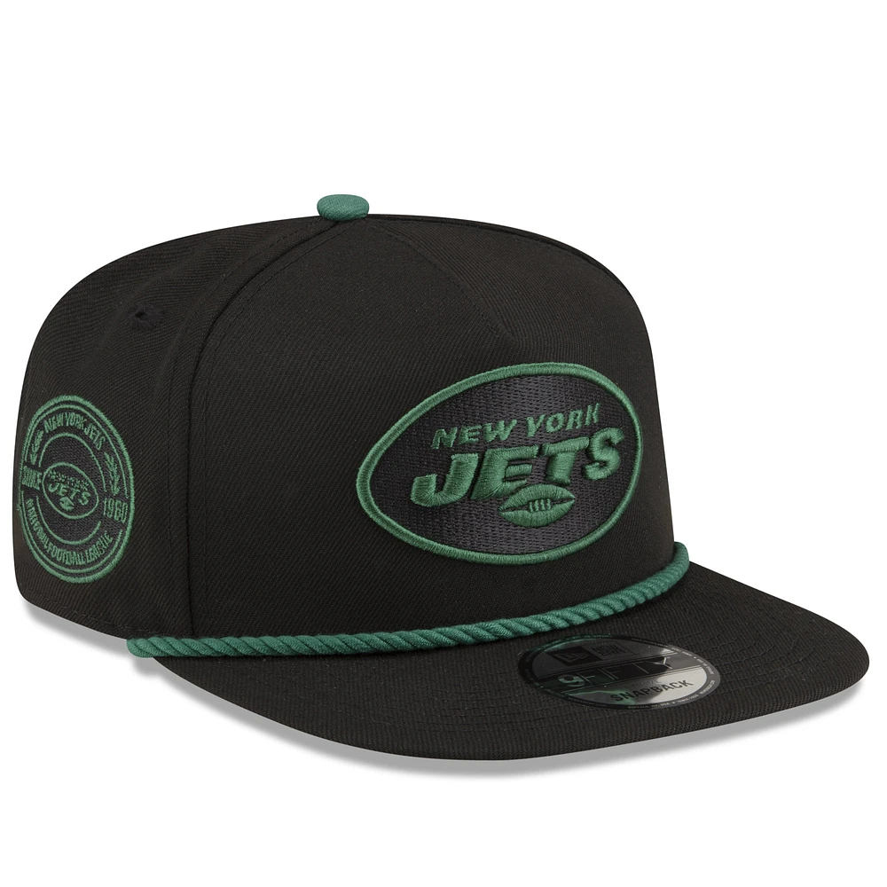 Men's New Era Black New York Jets Captain 9FIFTY Snapback Hat