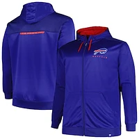 Men's Profile Royal Buffalo Bills Big & Tall Defender Full-Zip Hoodie